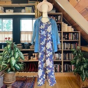 Floral Denim Dress Vintage
